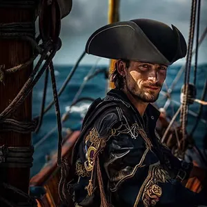 Cappello da pirata a tricorno nero classico per Halloween e feste di cosplay