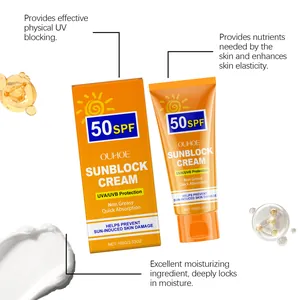 Detailansicht der OUHOE LSF 50 Sonnencreme mit feuchtigkeitsspendenden Wirkstoffen