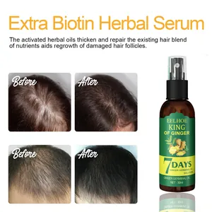 Spray sérum EELHOE crecimiento cabello jengibre con resultados antes y después cura