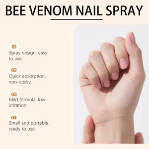 Nagelpflege-Detail mit gesunden, glänzenden Nägeln nach Verwendung von Bienengift-Spray