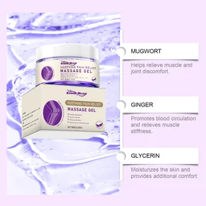 Soothing pain relief massage gel with mugwort and ginger extracts for muscle and joint care