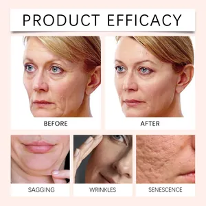 Visual efficacy showing reduction of wrinkles, sagging and skin senescence on face