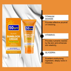 OUHOE SPF 50 Sonnencreme mit Titandioxid Vitamin E und Glycerin für aktiven UV-Schutz