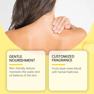 Detail of persimmon shower gel showing skin nourishment and fruity herbal fragrance