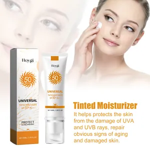 Detailansicht von Hoygi Getönte Feuchtigkeitscreme mit LSF 50+ Tube und Verpackungsbox