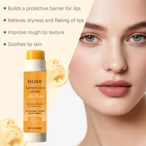 Turmeric and Lemon lip balm for softening and nourishing lip skin care by EELHOE.