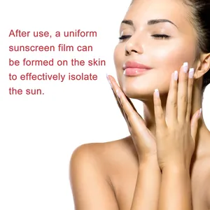Close-up of a woman with smooth skin demonstrating sunscreen film protection effect