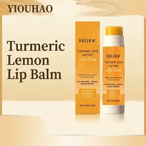EELHOE Turmeric Lemon Lip Balm Natural Vegan Formula Moisturizing Repairing Dark Lips Lightening For Unisex Daily Care