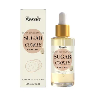 Aceite corporal Roxelis ultra concentrado con aroma a galleta de azúcar y caja de lujo