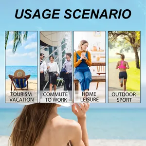 Lifestyle collage showing portable sun protection stick usage scenarios for daily life.