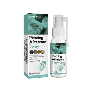 South Moon Spray per Cura Piercing Soluzione Detergente alle Erbe Delicata per Fori Orecchie Naso Sollievo Gonfiore