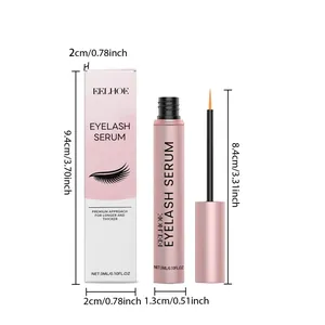 Detailed dimensions of EELHOE eyelash growth serum with box and applicator tube