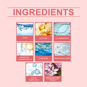 Detailed list of ingredients for EELHOE eyelash growth serum featuring peptides and extracts