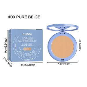 OUHOE αδιάβροχη ματ πούδρα προσώπου #03 Pure Beige με λεπτομερείς διαστάσεις προϊόντος