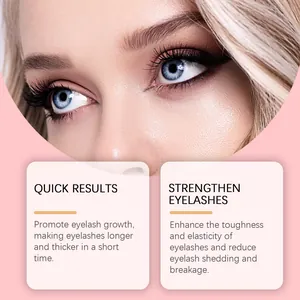 Detailed view of long and thick eyelashes using the gentle eyelash growth serum.