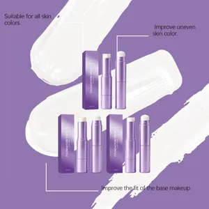 Professioneller 2-in-1 farbwechselnder Foundation-Stick mit Pinsel für ein makelloses Make-up.