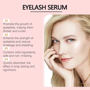 Nourishing eyelash serum detail showing benefits for thicker and longer lashes