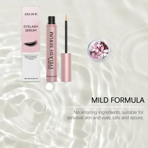 Mild formula eyelash serum detail showing packaging and applicator on water ripples.