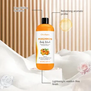 Detail view of OCEAURA Persimmon Body Wash highlighting its hydrating and aromatic benefits.