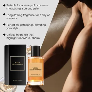 Un homme vaporisant un parfum boisé de cèdre élégant aux notes de parfum durables