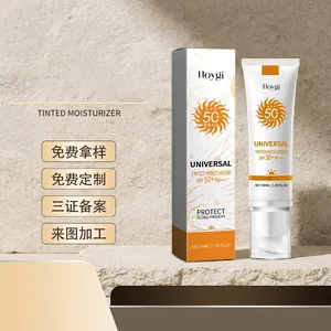Hoygi Universal Getönte Feuchtigkeitscreme SPF PA Schutz Aufhellende Gesichts Foundation Creme Wasserfeste Sonnencreme