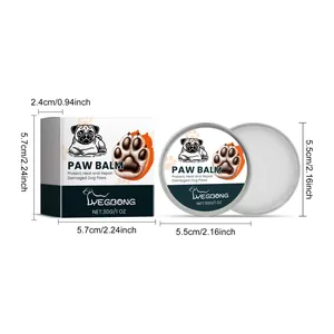 Dimensions détaillées de la boîte et du pot de baume pour pattes YEGBONG 30g