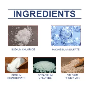 Ingredienti delle pastiglie di sale per acquario inclusi cloruro di sodio e minerali.