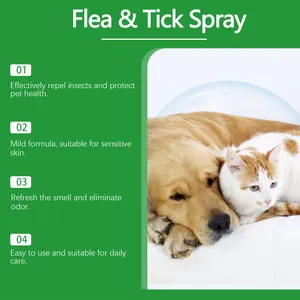 Spray antipulci e zecche delicato per cani e gatti con efficace azione repellente.
