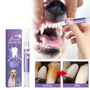 Mundpflege-Gel für Hunde und Katzen mit Vorher-Nachher-Vergleich der Reinigung
