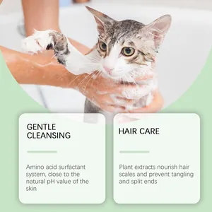 Milde huisdiershampoo met plantenextracten voor voedende haarverzorging en makkelijk ontklitten.