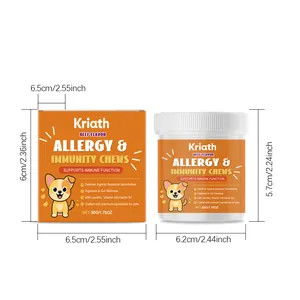 Detailed dimensions for Kriath pet allergy and immunity beef flavored chews