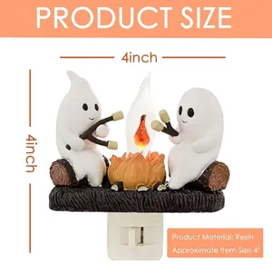 Halloween creative ghost campfire flickering night light made of resin 4 inch home decor