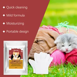 Details der EelJoy Haustier-Handschuhtücher mit sanfter Formel für Hunde und Katzen.