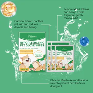 Gants de nettoyage hypoallergéniques YEGBONG avec extraits de citron et d'avoine pour animaux
