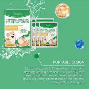 Lingettes gants YEGBONG hypoallergéniques portables pour le nettoyage doux des animaux