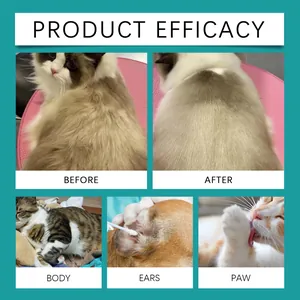 Pet cleaning glove efficacy showing before and after grooming for cat fur and paws
