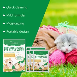 Gants de nettoyage hypoallergéniques pour animaux pour le toilettage des chiens et chats