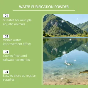 Features of pond water purification powder for fresh and saltwater aquatic animals.