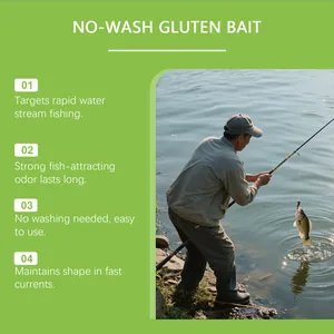 Angler fängt erfolgreich einen Fisch im Bach mit No-Wash-Gluten-Köder-Lockstoff.