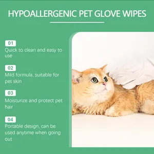 Guantes de limpieza desechables hipoalergénicos para el aseo suave de perros y gatos