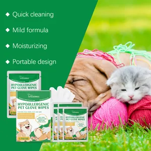 Toallitas de guante YEGBONG hipoalergénicas para perros y gatos con fórmula suave