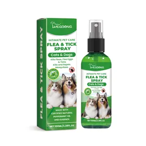 Spray naturale YEGBONG contro pulci e zecche per cani e gatti in flacone da 100 ml