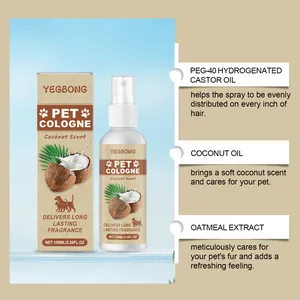 Ingredient details of YEGBONG coconut pet cologne featuring coconut oil and oatmeal extract