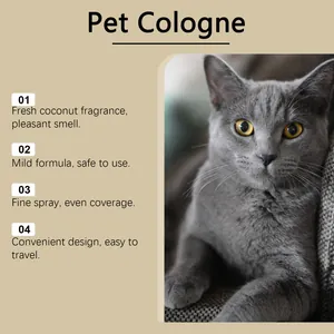 Pet cologne for cats and dogs featuring fresh coconut fragrance and mild formula