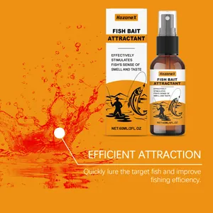 Detailansicht von HozoneX 60ml Fischköder-Lockstoff Sprayflasche und Verpackungsbox