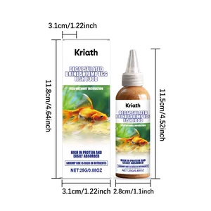 Detailed dimensions of Kriath decapsulated brine shrimp egg fish food 25g bottle