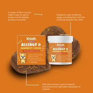 Kriath beef flavor pet allergy and immunity chews for digestive and gut wellness support