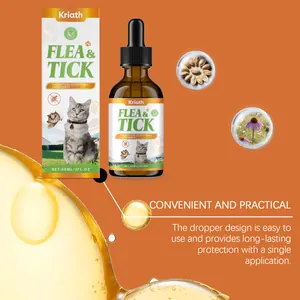 Kriath cat flea and tick prevention drops detail with convenient dropper applicator.