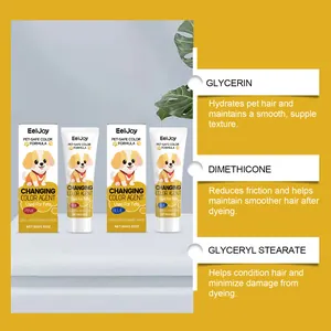 Vista detallada del colorante EelJoy con ingredientes nutritivos glicerina y dimeticona para mascotas