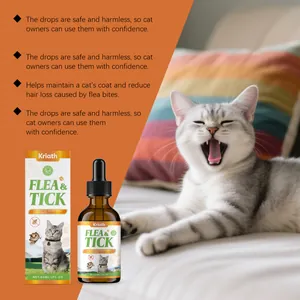 Detailed view of cat flea and tick drops with protective formula for skin health